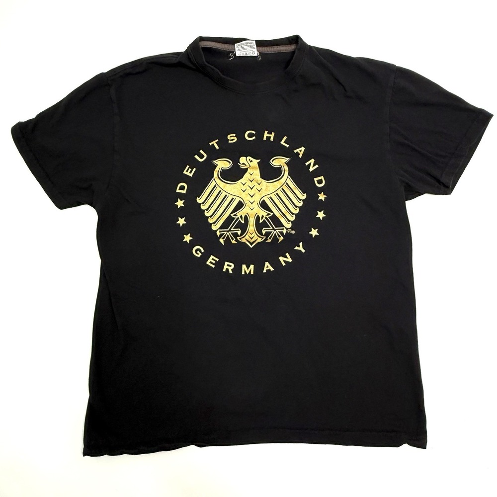 Originals Deutschland Germany‎ T-Shirt Men's Sz M Black Eagle Crest Graphic Gold